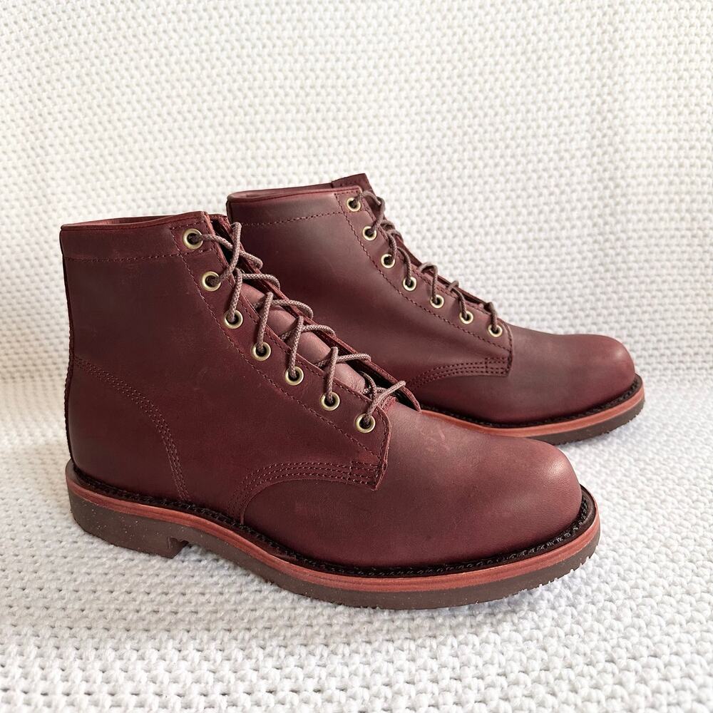 LL Bean NIB Katahdin Iron Works Plain Toe Boots Cordovan Leather 9.5 Rare